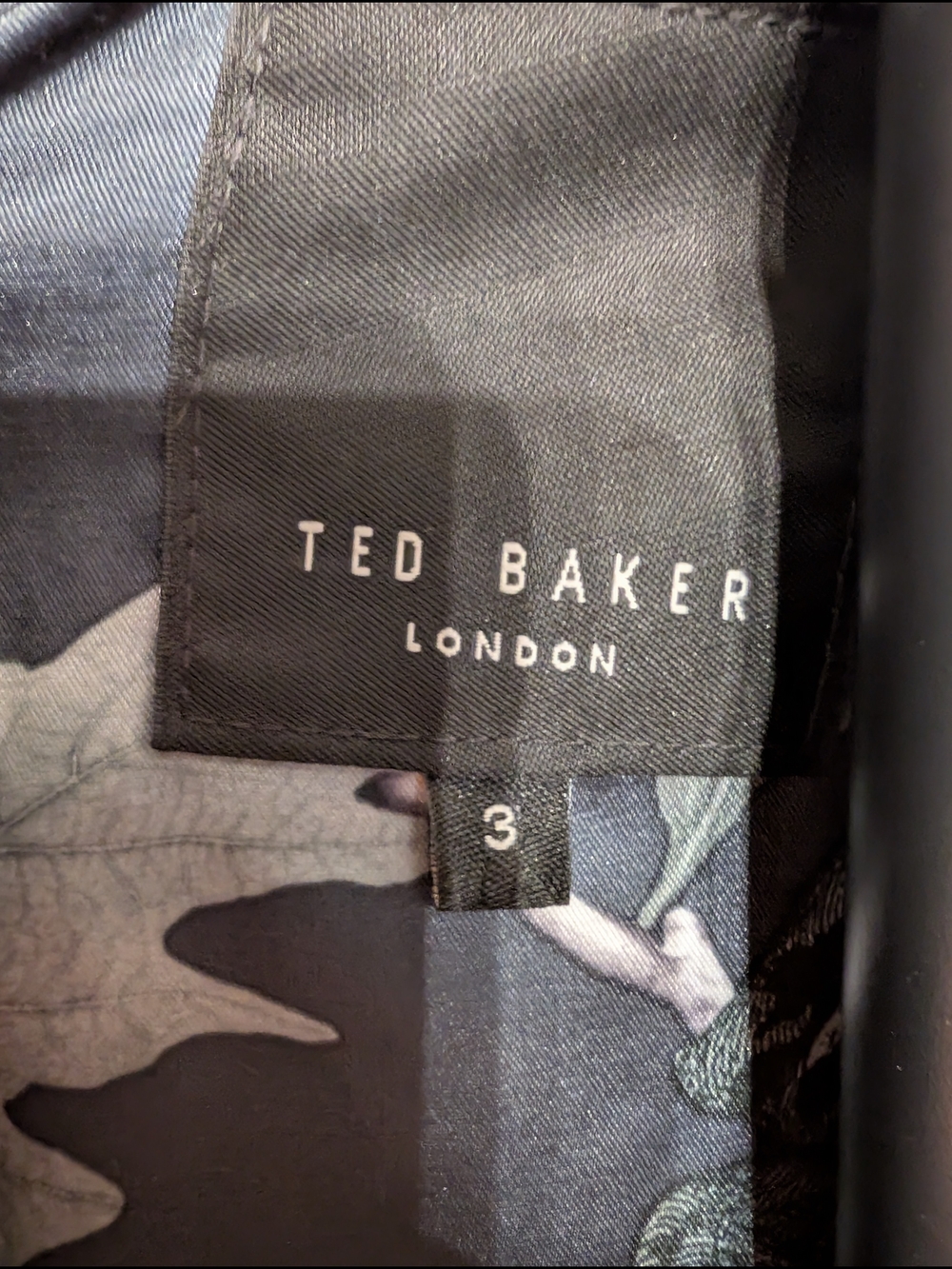 Ted Baker Navy Bomber Jacket with Floral Lining Mushroom Frog - Picture 4 of 10